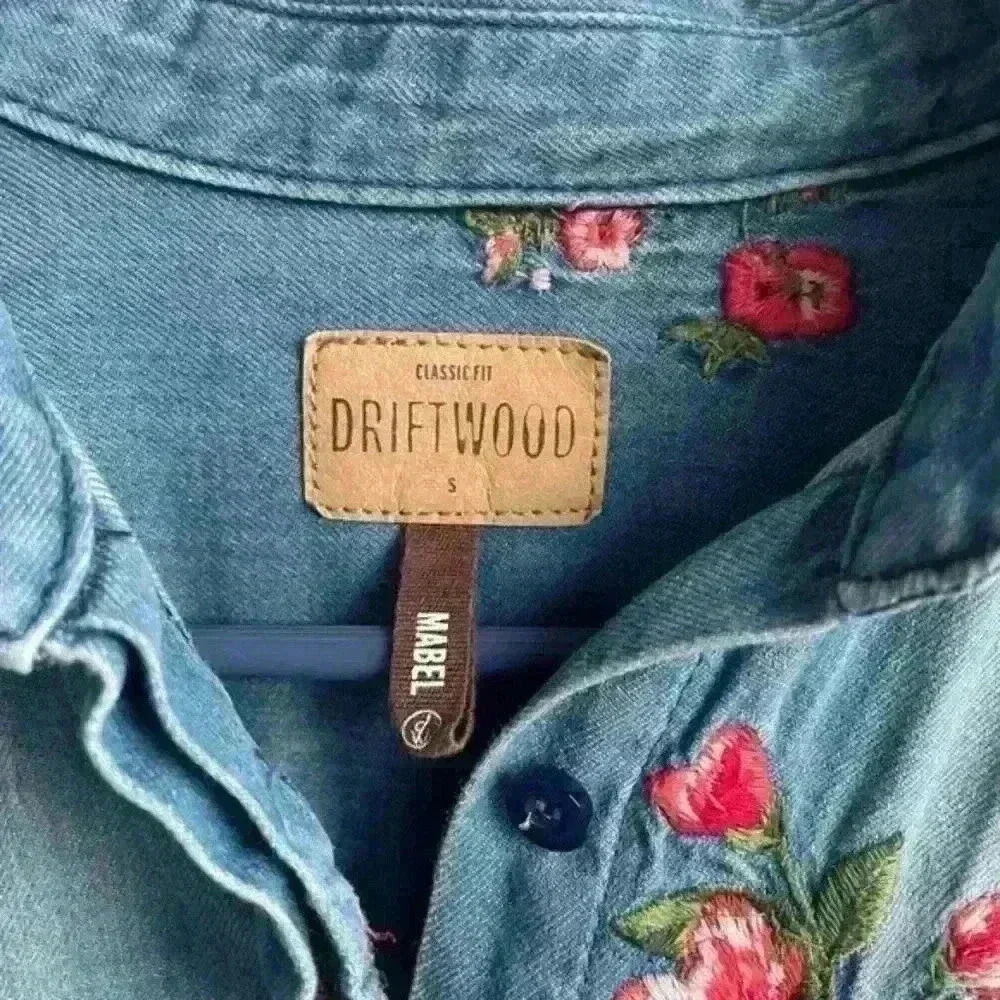 Anthropology driftwood embroidered vintage denim mabel shirt dress size S - Picture 6 of 10